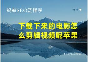 下载下来的电影怎么剪辑视频呢苹果