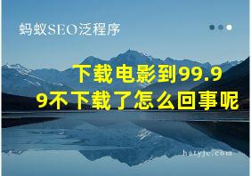 下载电影到99.99不下载了怎么回事呢