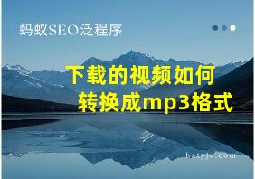 下载的视频如何转换成mp3格式