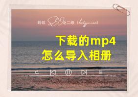 下载的mp4怎么导入相册