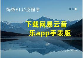 下载网易云音乐app手表版