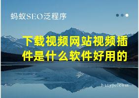 下载视频网站视频插件是什么软件好用的