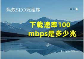 下载速率100mbps是多少兆