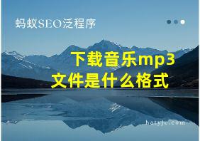 下载音乐mp3文件是什么格式