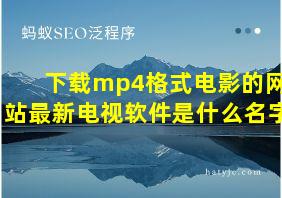 下载mp4格式电影的网站最新电视软件是什么名字