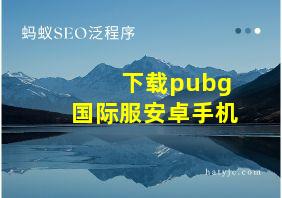 下载pubg国际服安卓手机