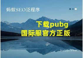 下载pubg国际服官方正版