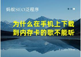 为什么在手机上下载到内存卡的歌不能听