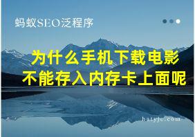 为什么手机下载电影不能存入内存卡上面呢