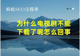 为什么电视剧不能下载了呢怎么回事