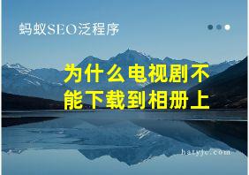 为什么电视剧不能下载到相册上