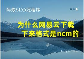 为什么网易云下载下来格式是ncm的