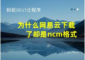 为什么网易云下载了却是ncm格式