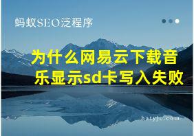 为什么网易云下载音乐显示sd卡写入失败