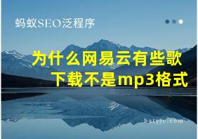 为什么网易云有些歌下载不是mp3格式