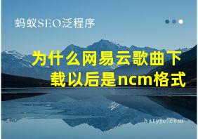 为什么网易云歌曲下载以后是ncm格式