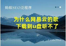 为什么网易云的歌下载到u盘听不了