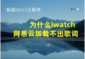 为什么iwatch网易云加载不出歌词