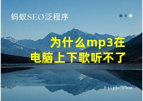 为什么mp3在电脑上下歌听不了