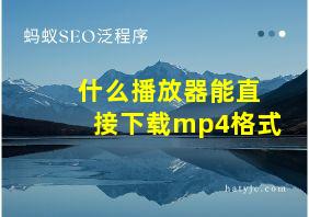 什么播放器能直接下载mp4格式