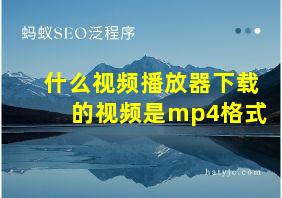 什么视频播放器下载的视频是mp4格式