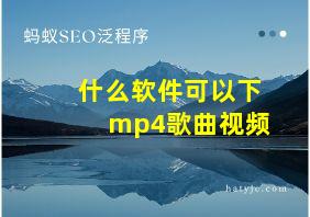 什么软件可以下mp4歌曲视频