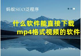 什么软件能直接下载mp4格式视频的软件