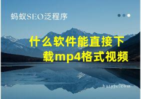 什么软件能直接下载mp4格式视频