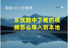 从优酷中下载的视频怎么导入到本地