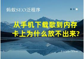 从手机下载歌到内存卡上为什么放不出来?