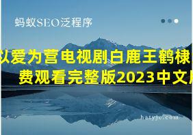 以爱为营电视剧白鹿王鹤棣免费观看完整版2023中文版