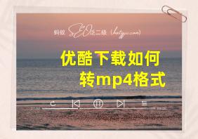 优酷下载如何转mp4格式