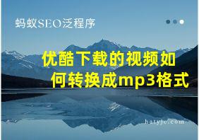 优酷下载的视频如何转换成mp3格式