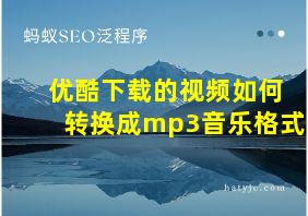 优酷下载的视频如何转换成mp3音乐格式