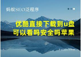 优酷直接下载到u盘可以看吗安全吗苹果