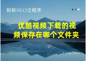 优酷视频下载的视频保存在哪个文件夹