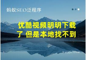 优酷视频明明下载了 但是本地找不到