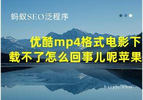 优酷mp4格式电影下载不了怎么回事儿呢苹果