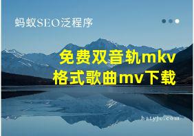 免费双音轨mkv格式歌曲mv下载