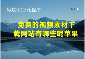 免费的视频素材下载网站有哪些呢苹果