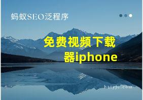 免费视频下载器iphone