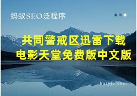 共同警戒区迅雷下载电影天堂免费版中文版