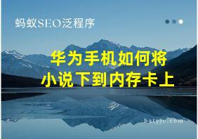 华为手机如何将小说下到内存卡上