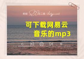 可下载网易云音乐的mp3