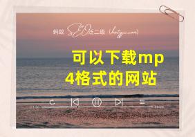 可以下载mp4格式的网站