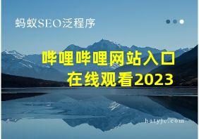 哔哩哔哩网站入口在线观看2023