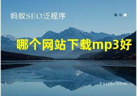 哪个网站下载mp3好