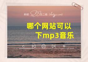 哪个网站可以下mp3音乐