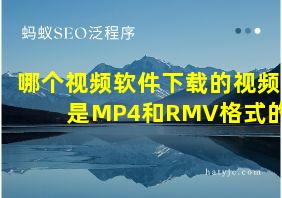 哪个视频软件下载的视频是MP4和RMV格式的?