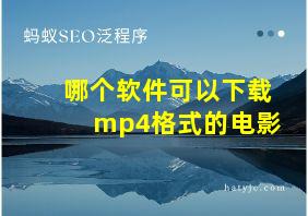 哪个软件可以下载mp4格式的电影